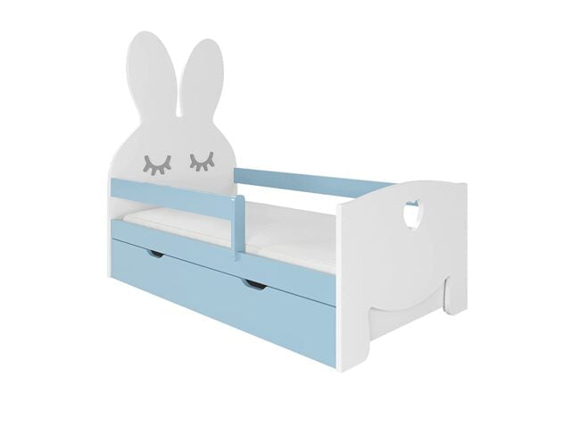Kinderbett mit Rausfallschutz Hase Blau