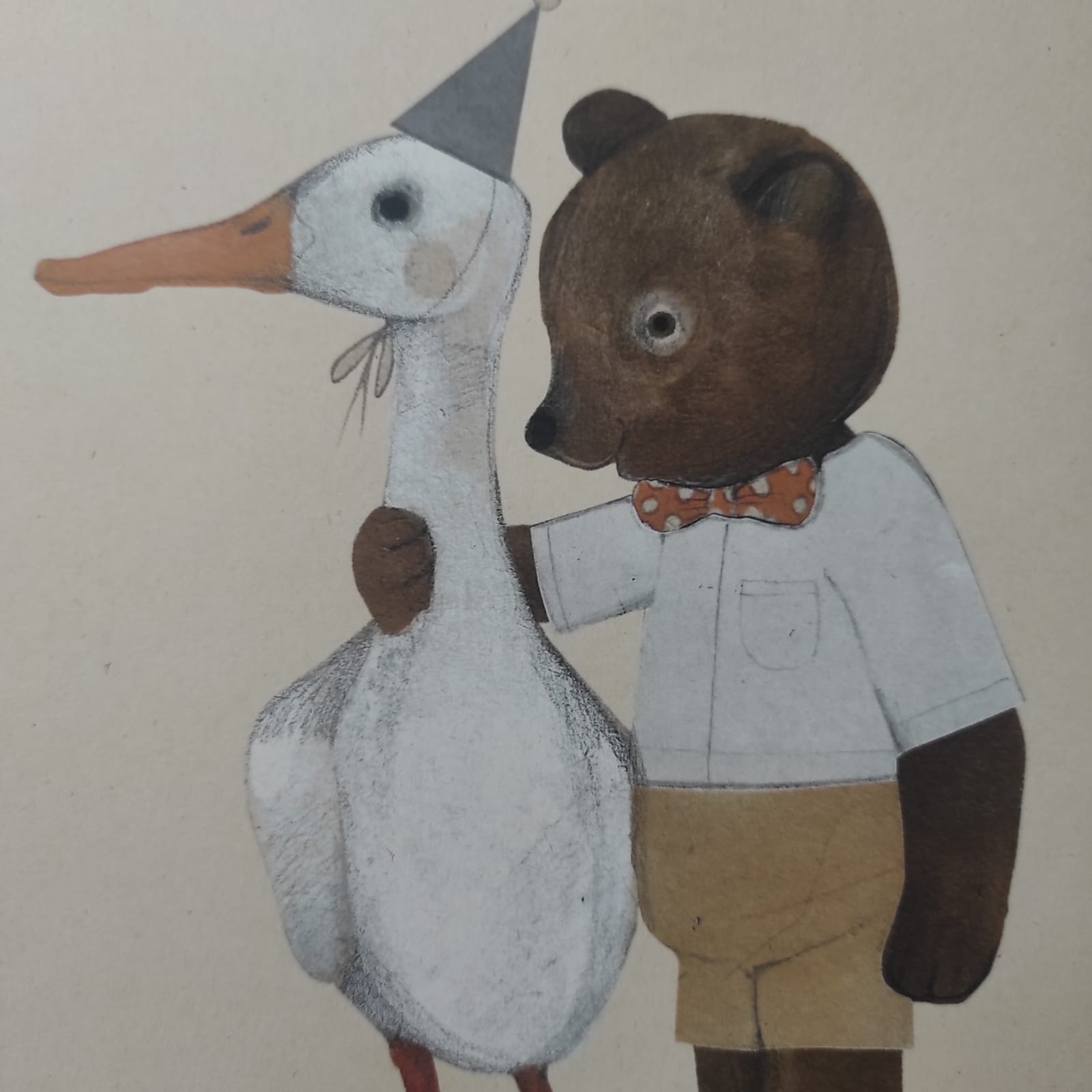 Gabriela Cichowska - 30x40 "Der Teddybär mit einer Gans" – Bild 3