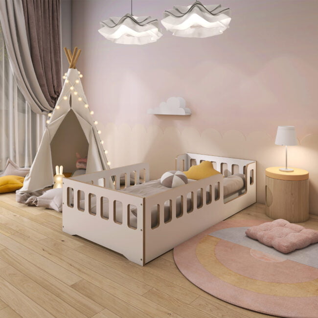 Kinderbetten Bodenbett Quadratmuster