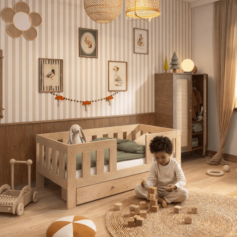 Montessori Kinderbett mit Schublade